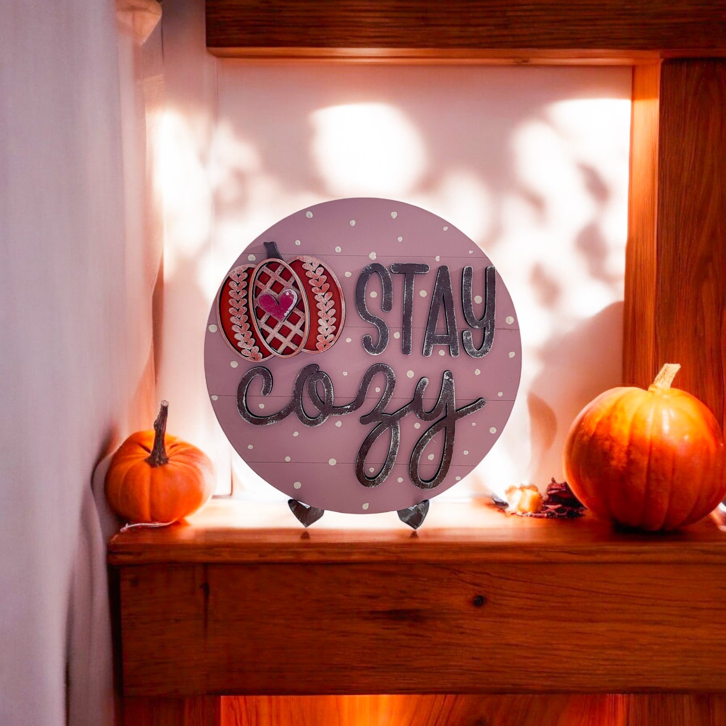 Stay Cozy Pumpkin Shelf Sitter