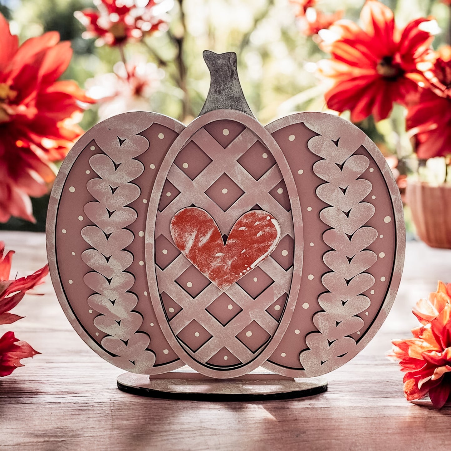 Sweater Knit Wooden Pumpkin Set