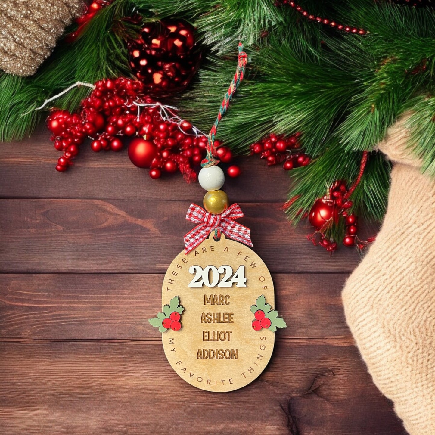 Favorite Things Family Personalized Ornament