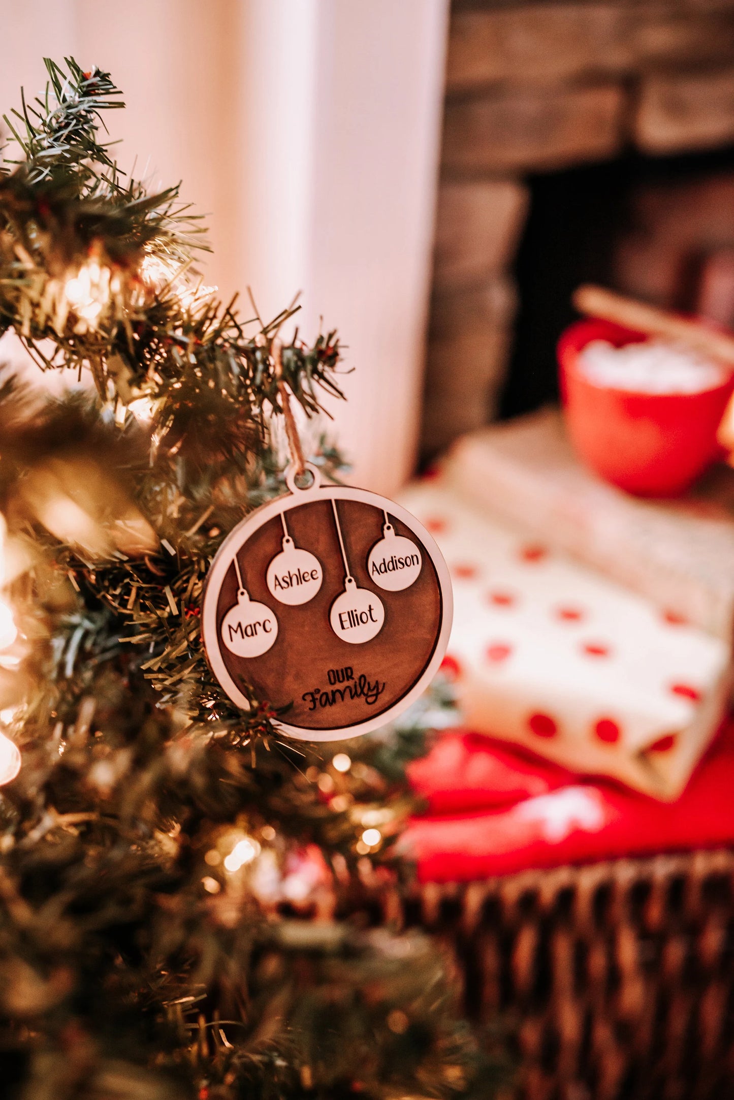 Personalized Hanging Globe Family Ornament