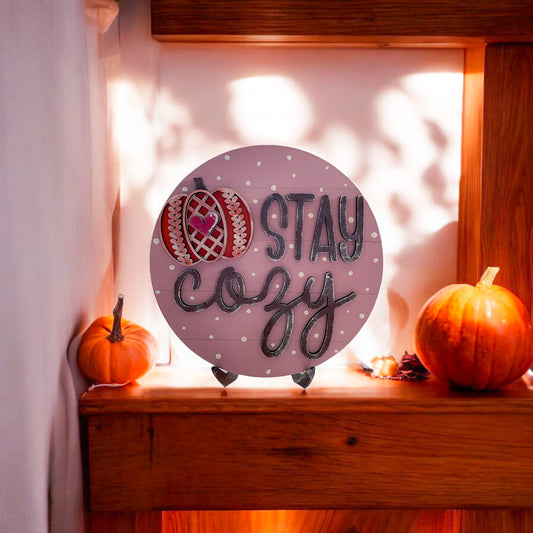 Stay Cozy Pumpkin Shelf Sitter