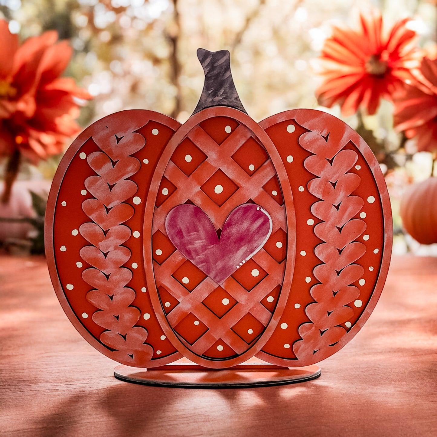 Sweater Knit Wooden Pumpkin Set