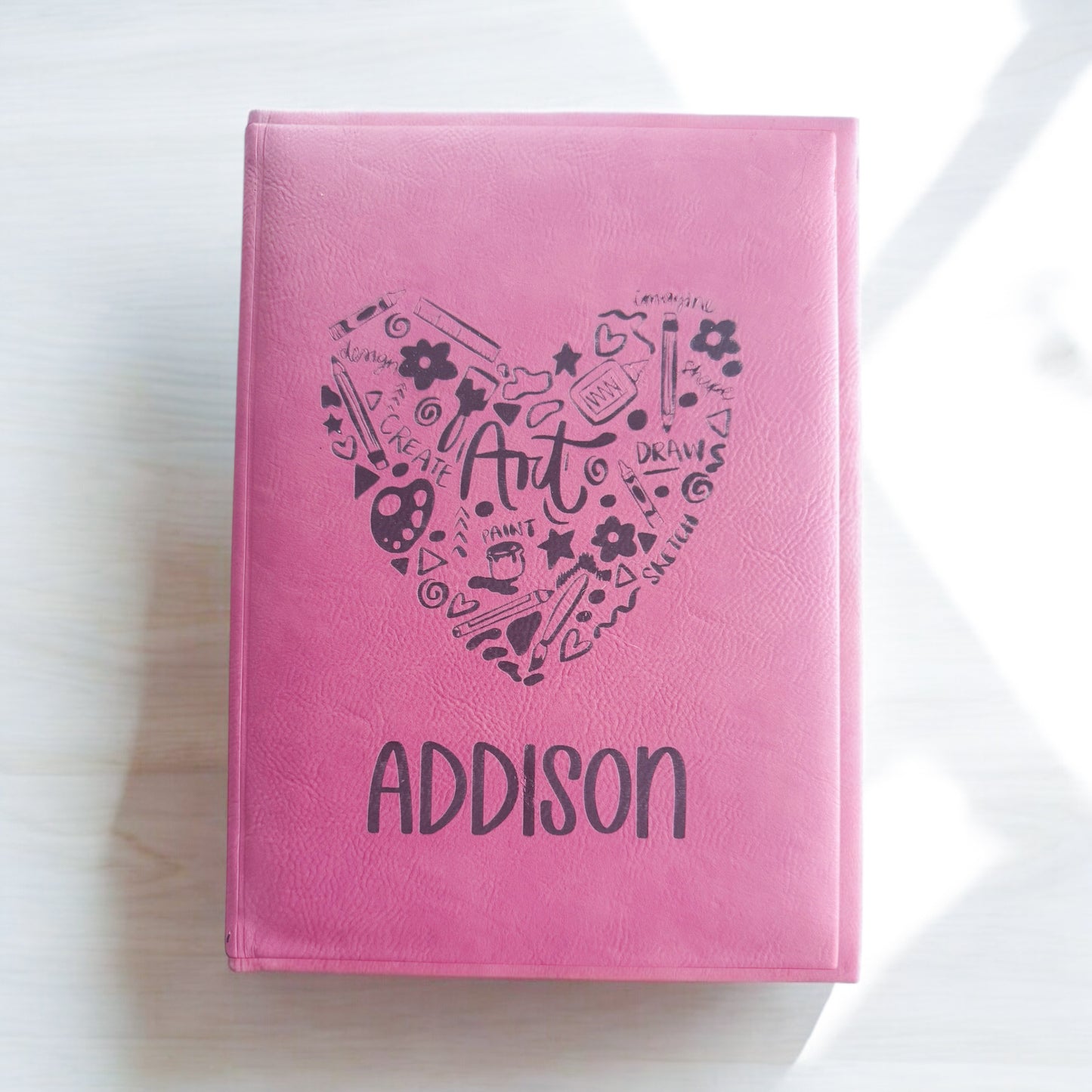 Personalized Sketch Journal with Unlined Paper-Art Heart Design