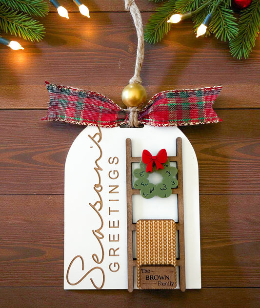 Personalized “Season Greetings" Family Ornament