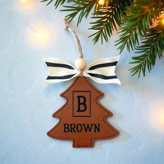 Personalized Leatherette Tree Ornament