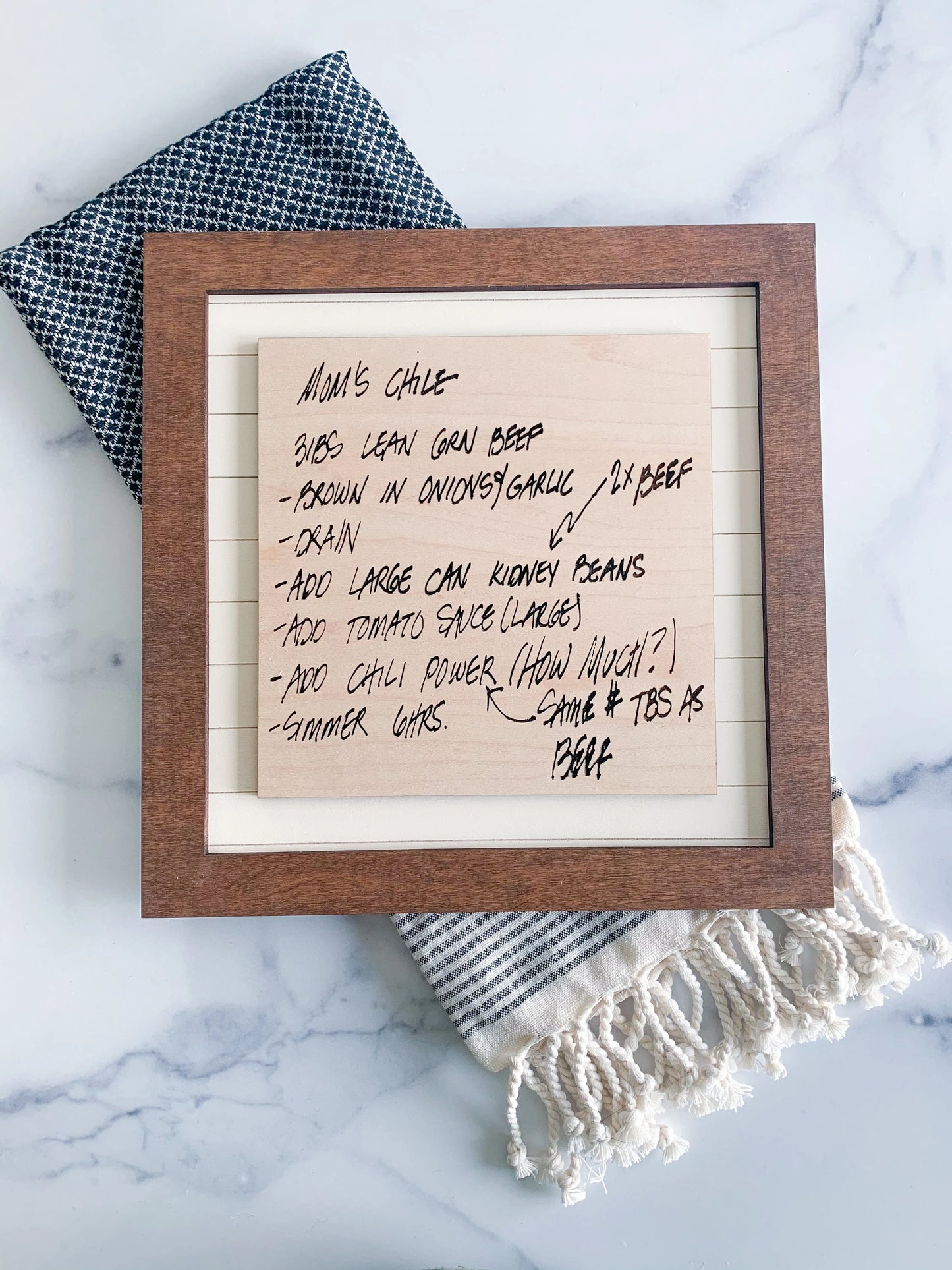 Personalized Handwritten Recipe Sign
