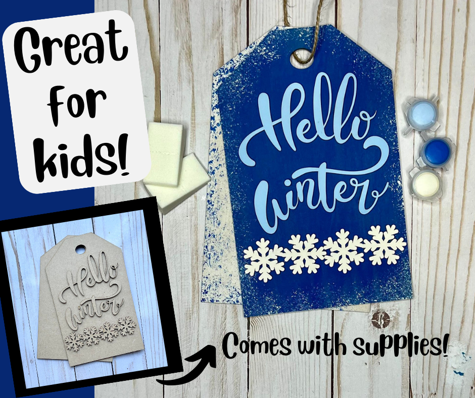 Hello Winter Tags Kids DIY Kit