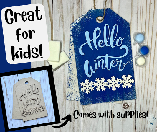 Hello Winter Tags Kids DIY Kit